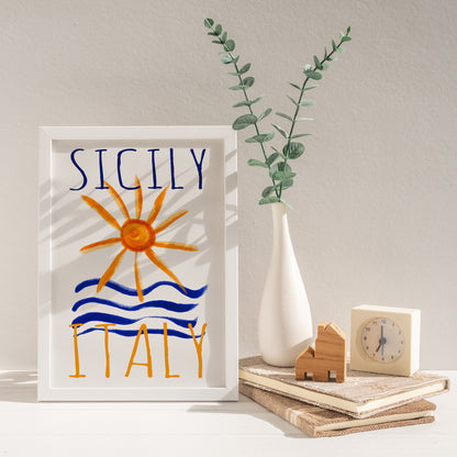 Sicily Italy Travel Aesthetic Poster