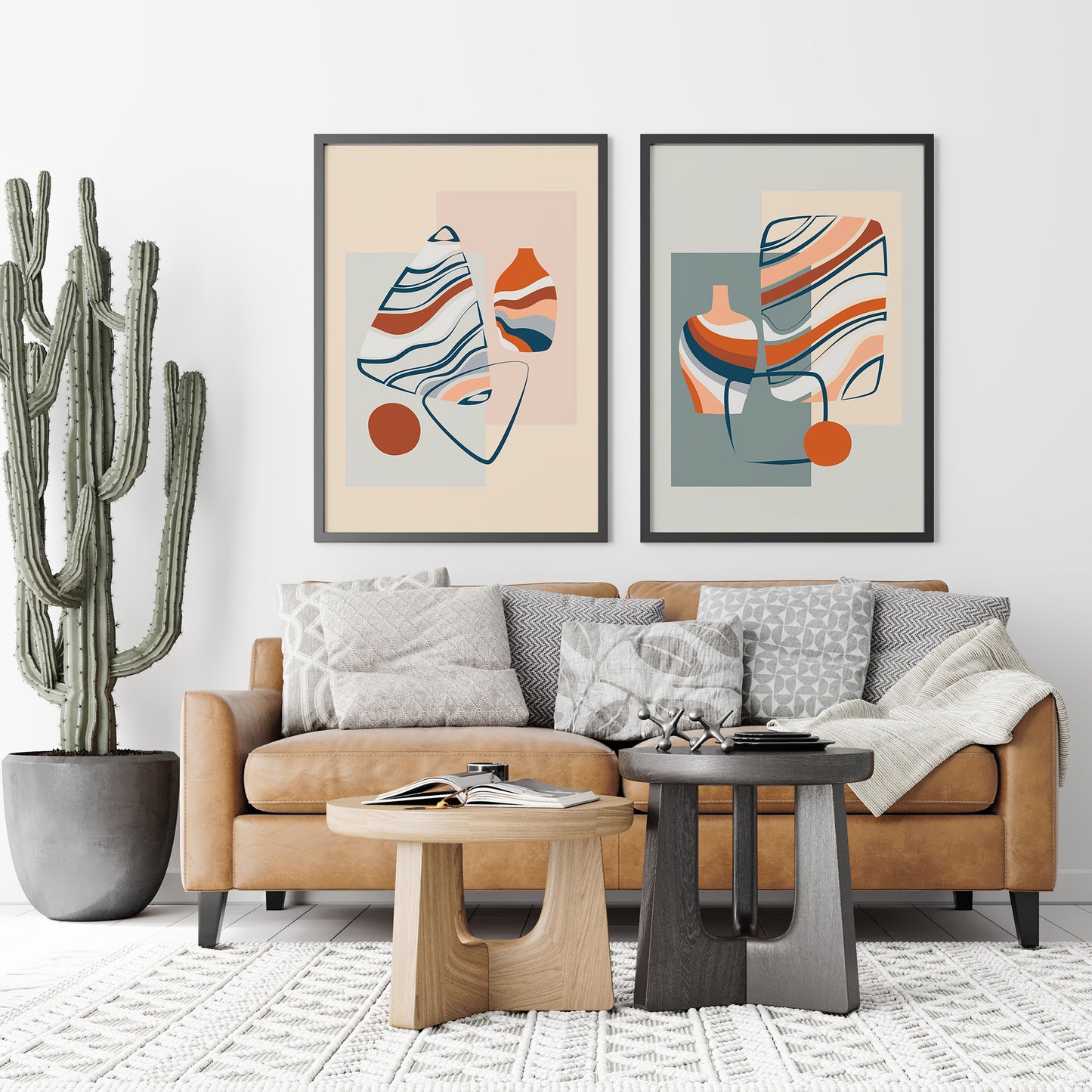 Set of 2 Bohemian Cubism Posters