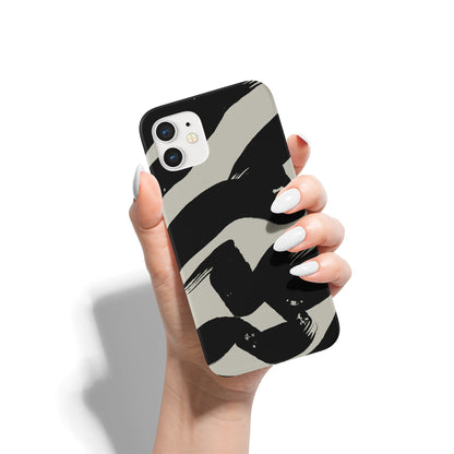 Black Modern Line Art iPhone Case