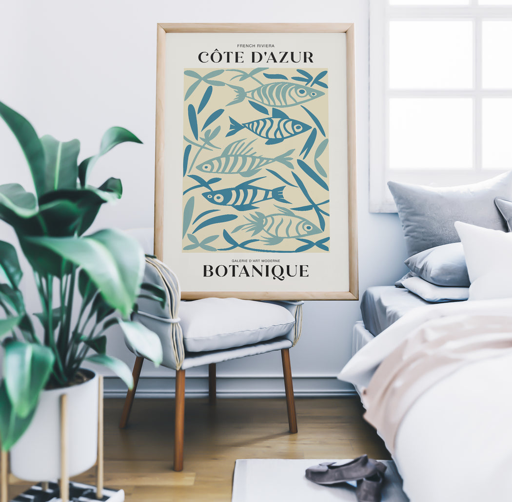 French Riviera and Fish Poster