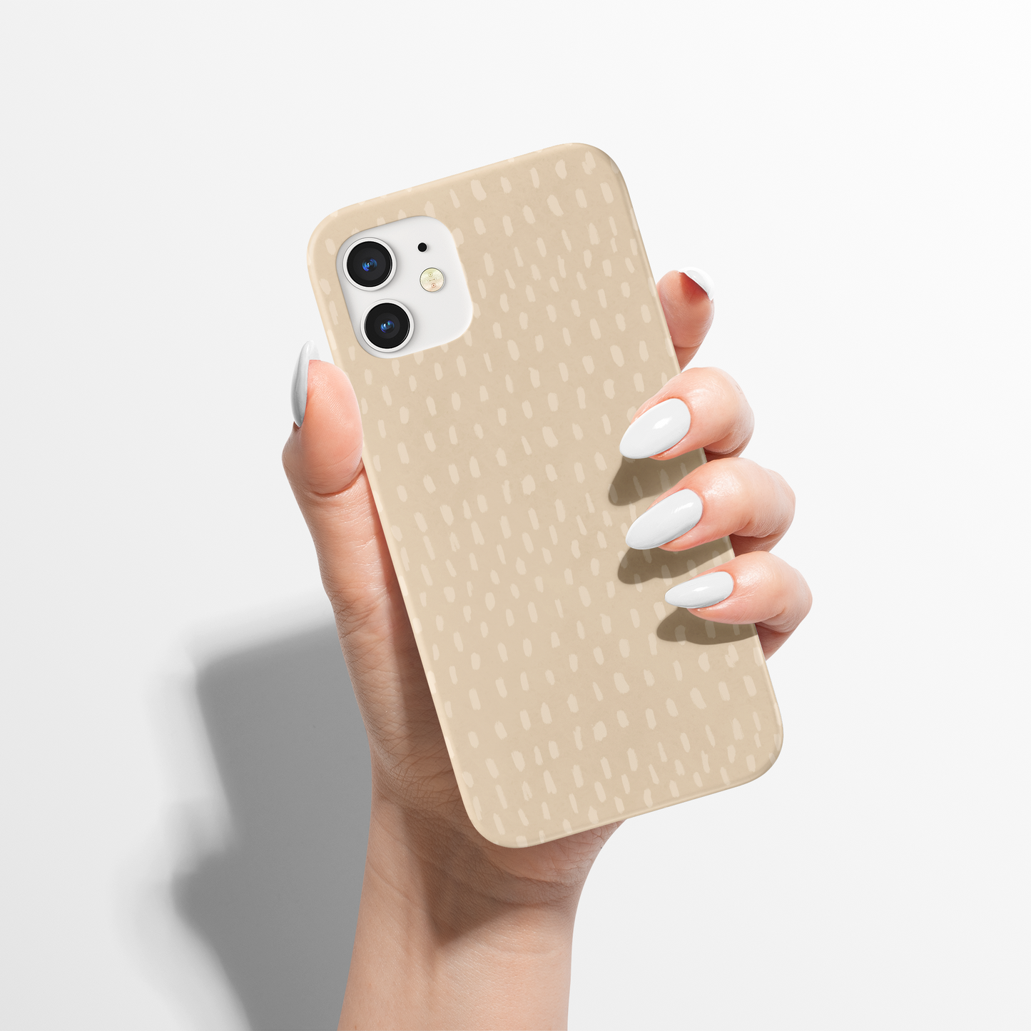 Beige Scandinavian Spots Pattern iPhone Case