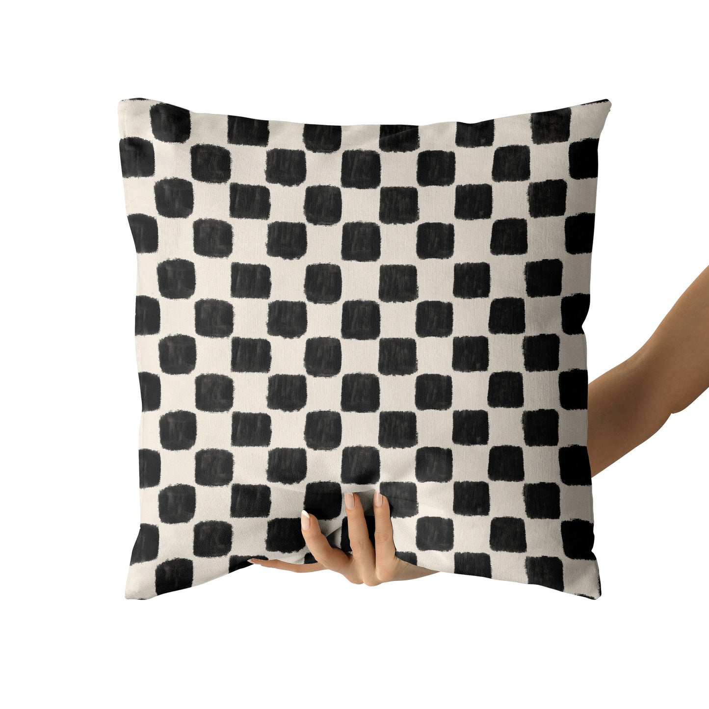 Retro Black Checkered Pattern Throw Pillow