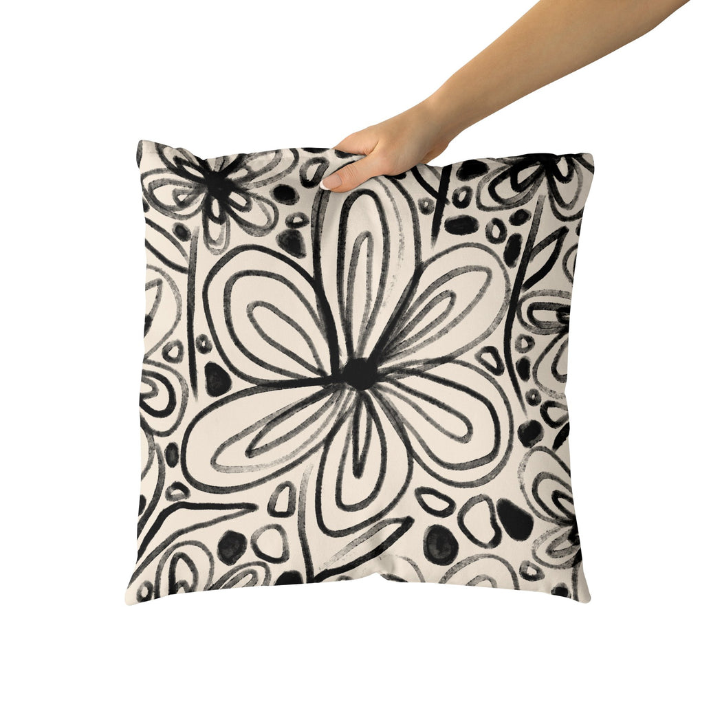 Handdrawn Floral Pillow