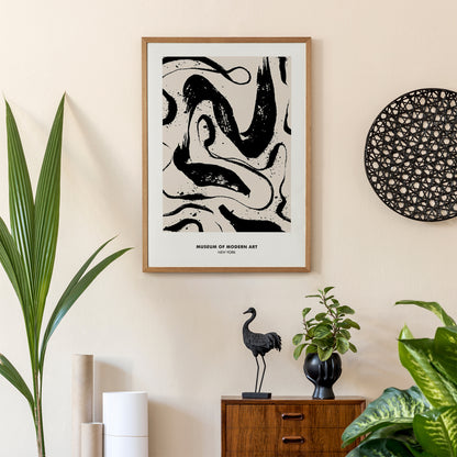 Abstract Black Ink Poster