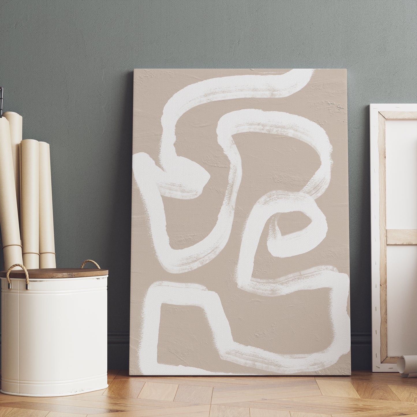 White Flow Canvas Painting