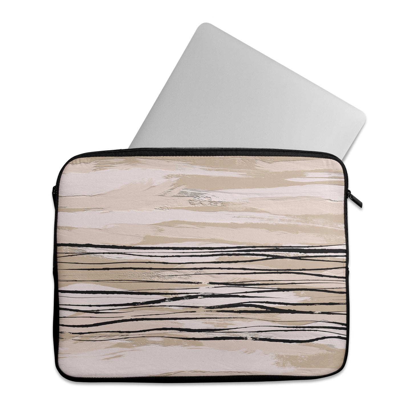 Painted Beige Abstract Art- Laptop Sleeve