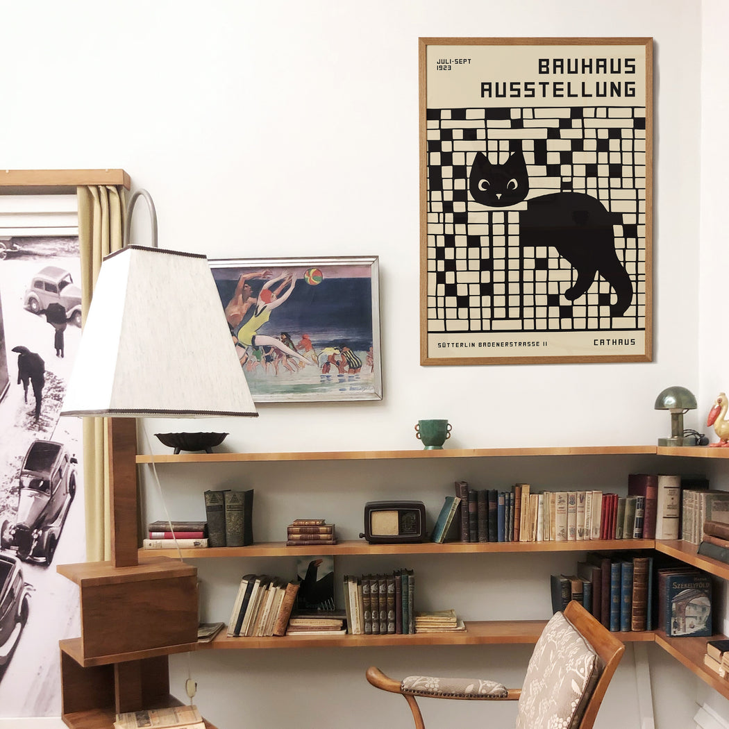 Retro Cat Bauhaus Ausstellung Poster
