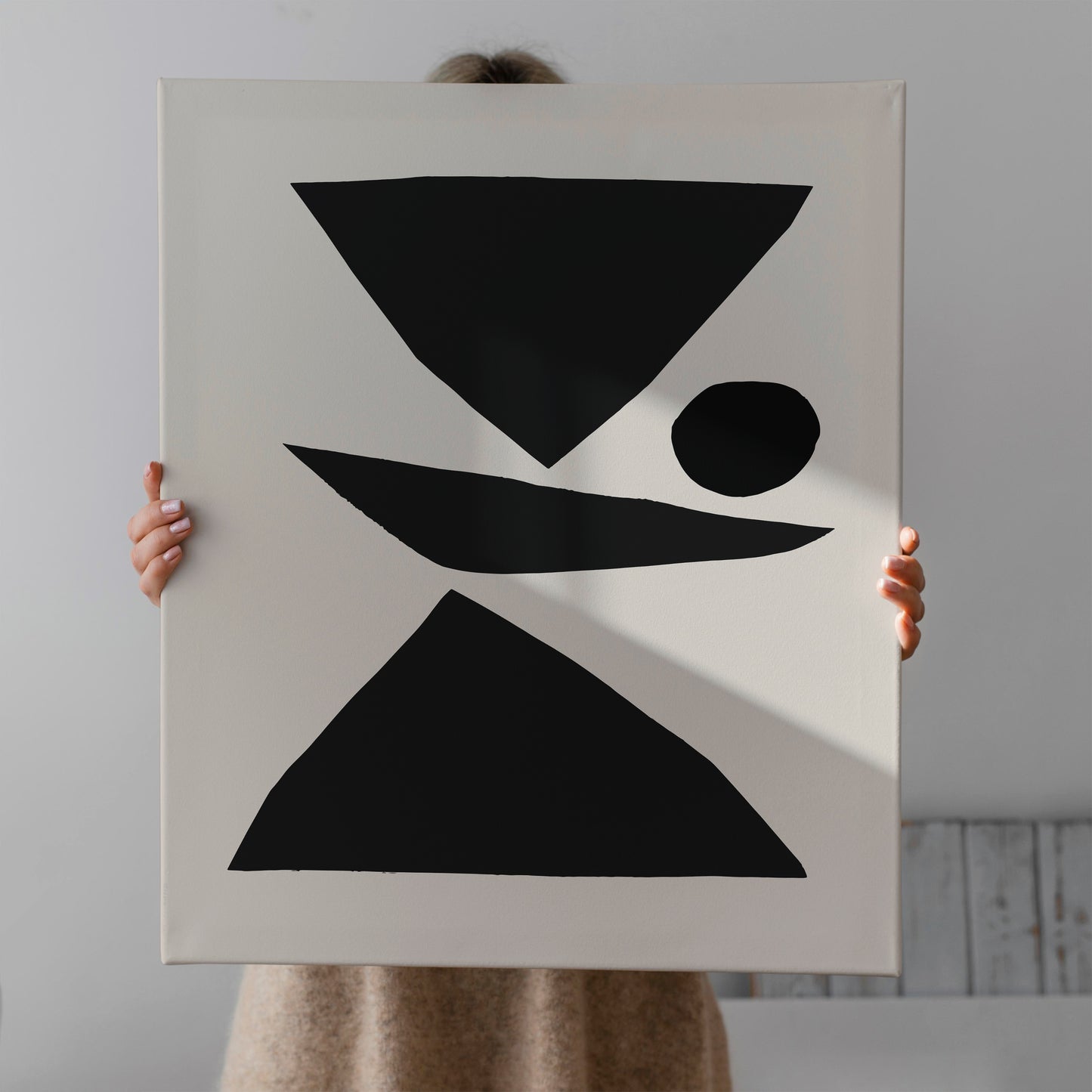 Black & Beige Modern Canvas Print