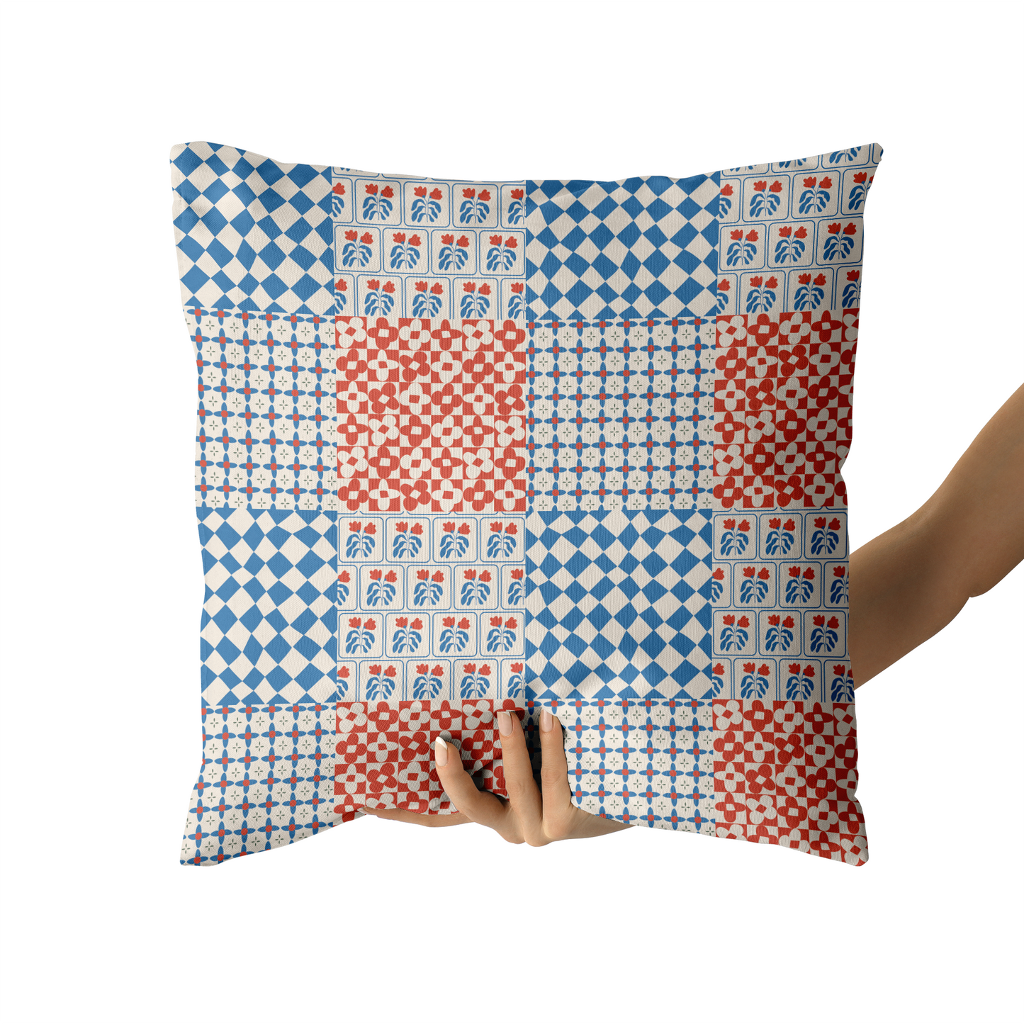 Retro Patchwork Throw Pillow