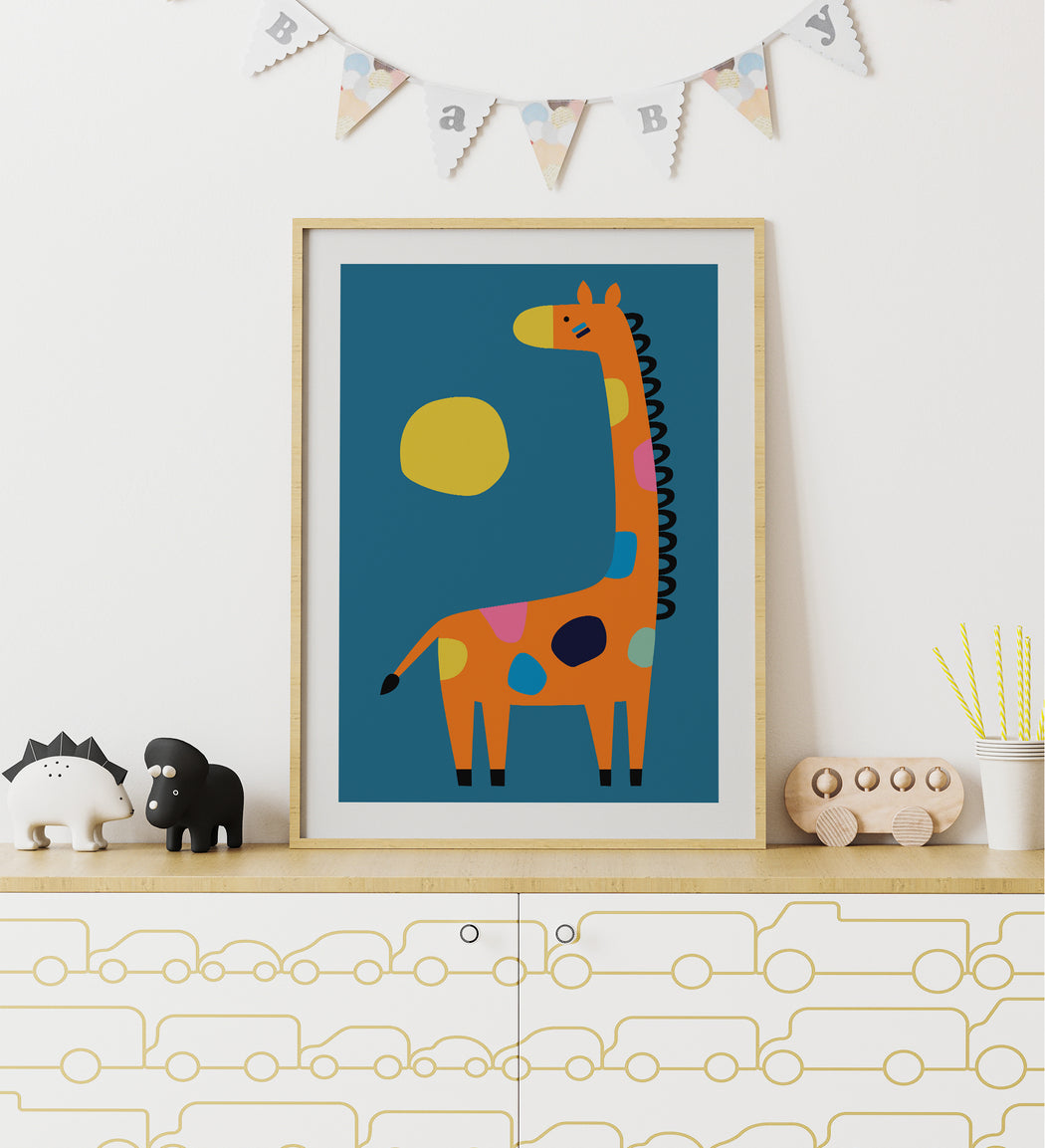 Colorful Giraffe Poster