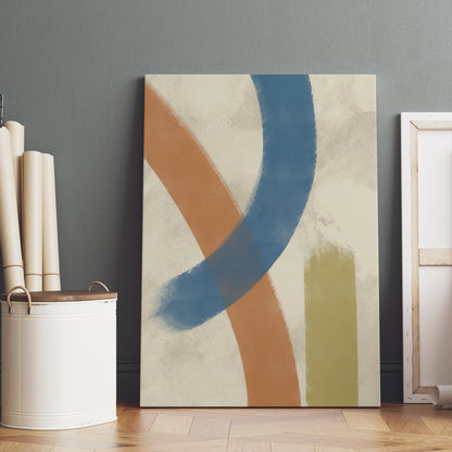 Painted Mid Century Modern Abstract Canvas Print