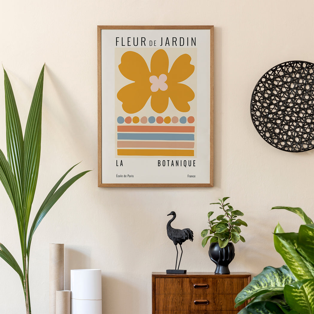 Yellow Flower Retro Poster