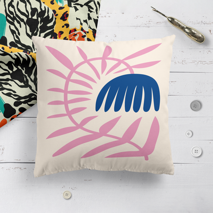 Big Geometric Flower Throw Pillow