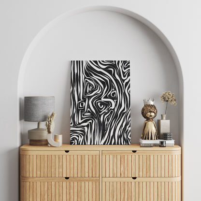 Black&White Abstract Lines Canvas Print