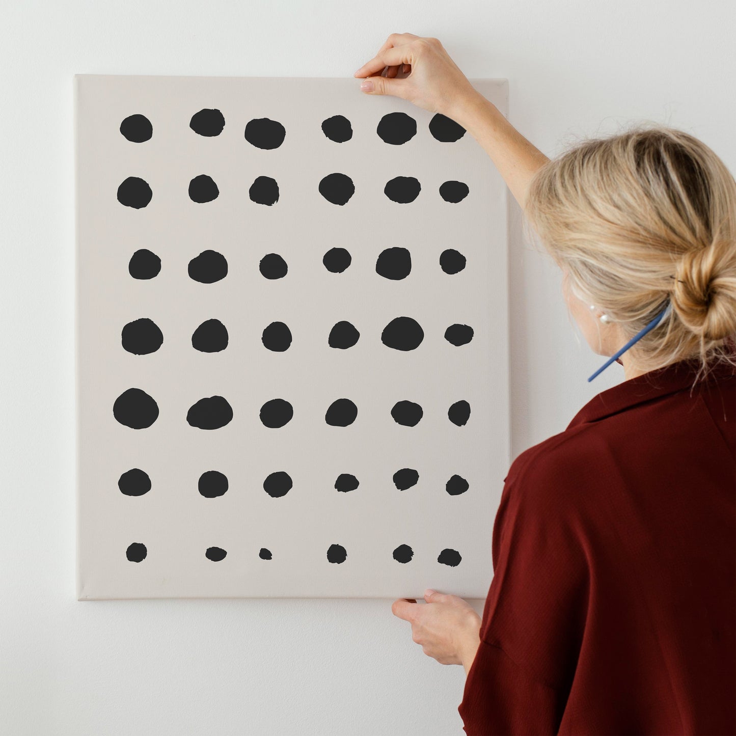 Scandinavian Black Dots Canvas Print