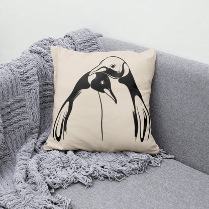 Penguins Love, Cute Animal Throw Pillow