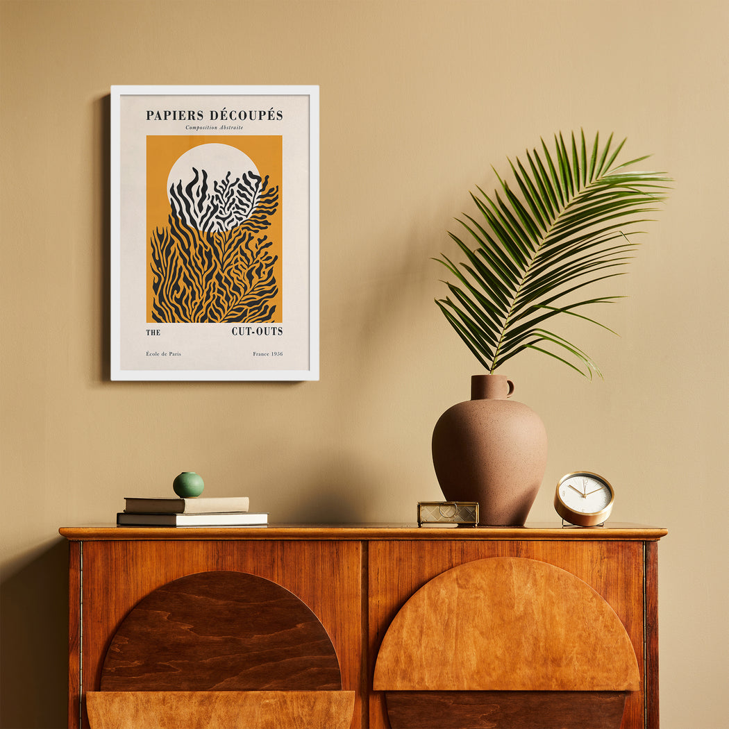 Yellow Corals Shapes Poster