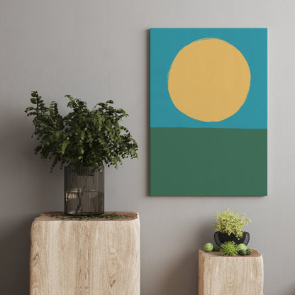 Retro Geometric Sun Canvas Print