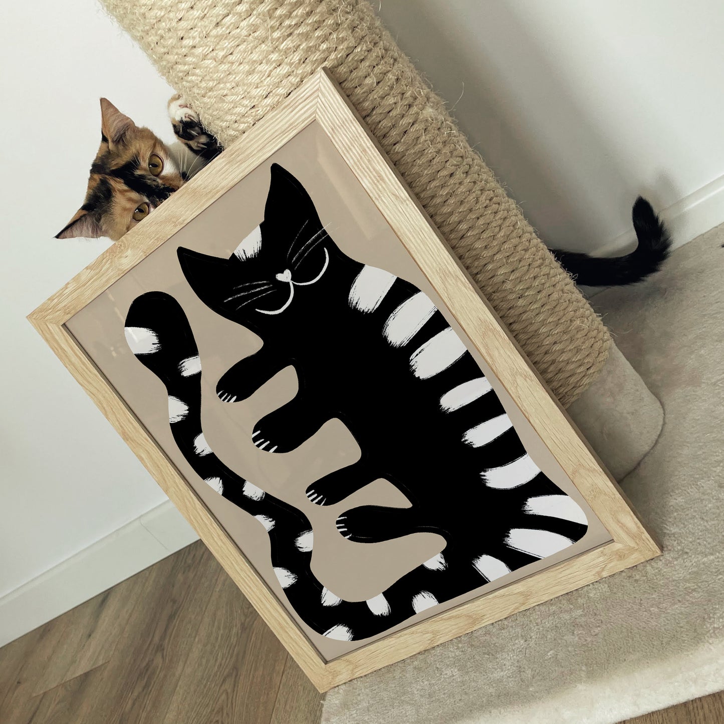 Black Big Cat Print