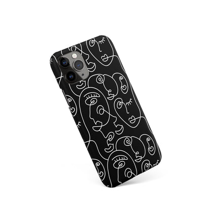 Line Art Faces iPhone Case