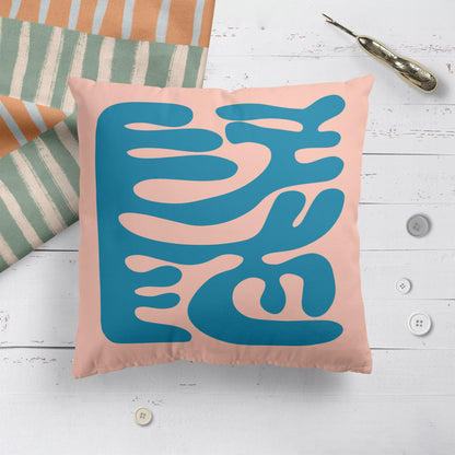 Blue Abstract Throw Pillow