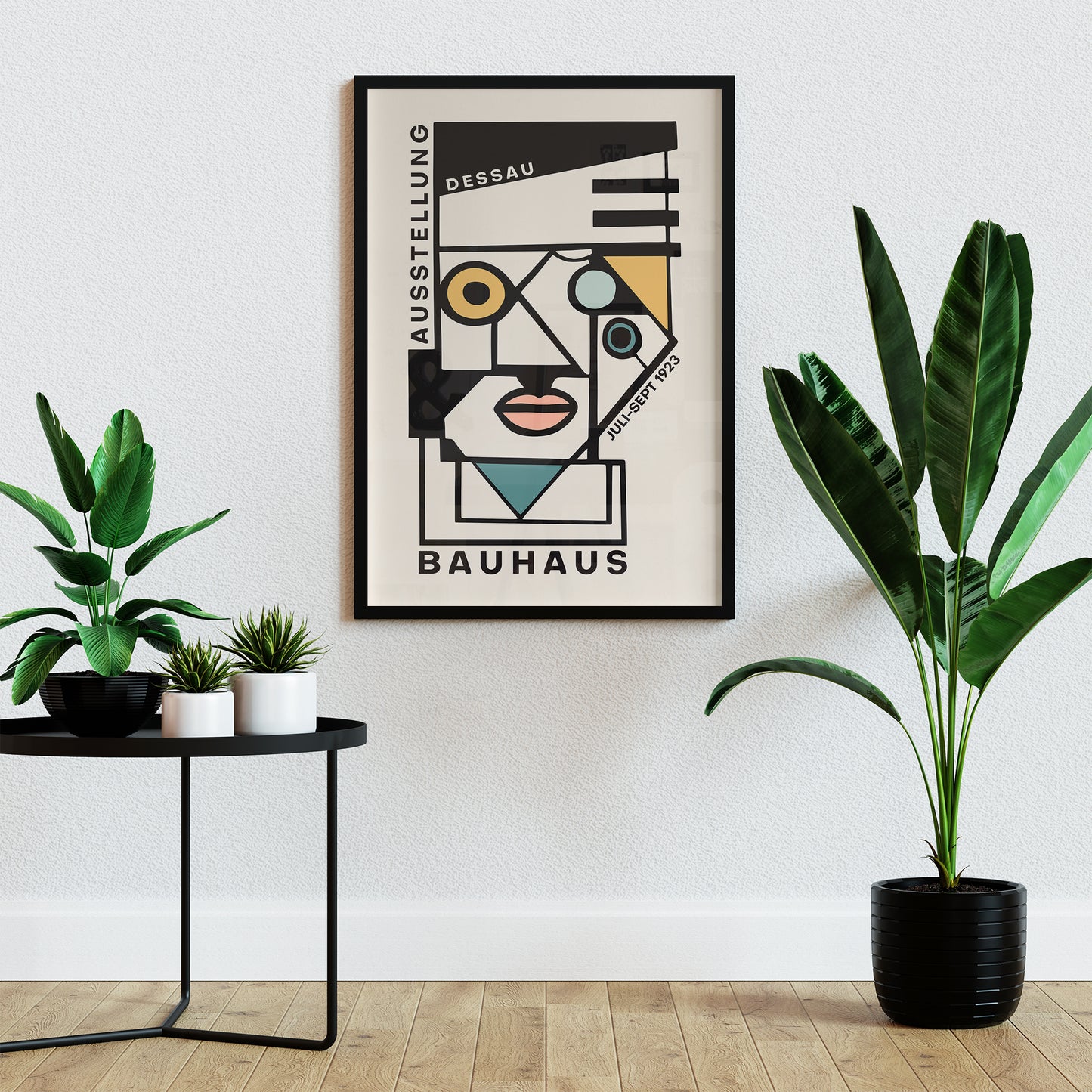 Bauhaus Geometric Face Poster