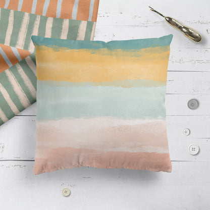 Beach Dream Pastel Pink Abstract Painting Art Throw Pillow