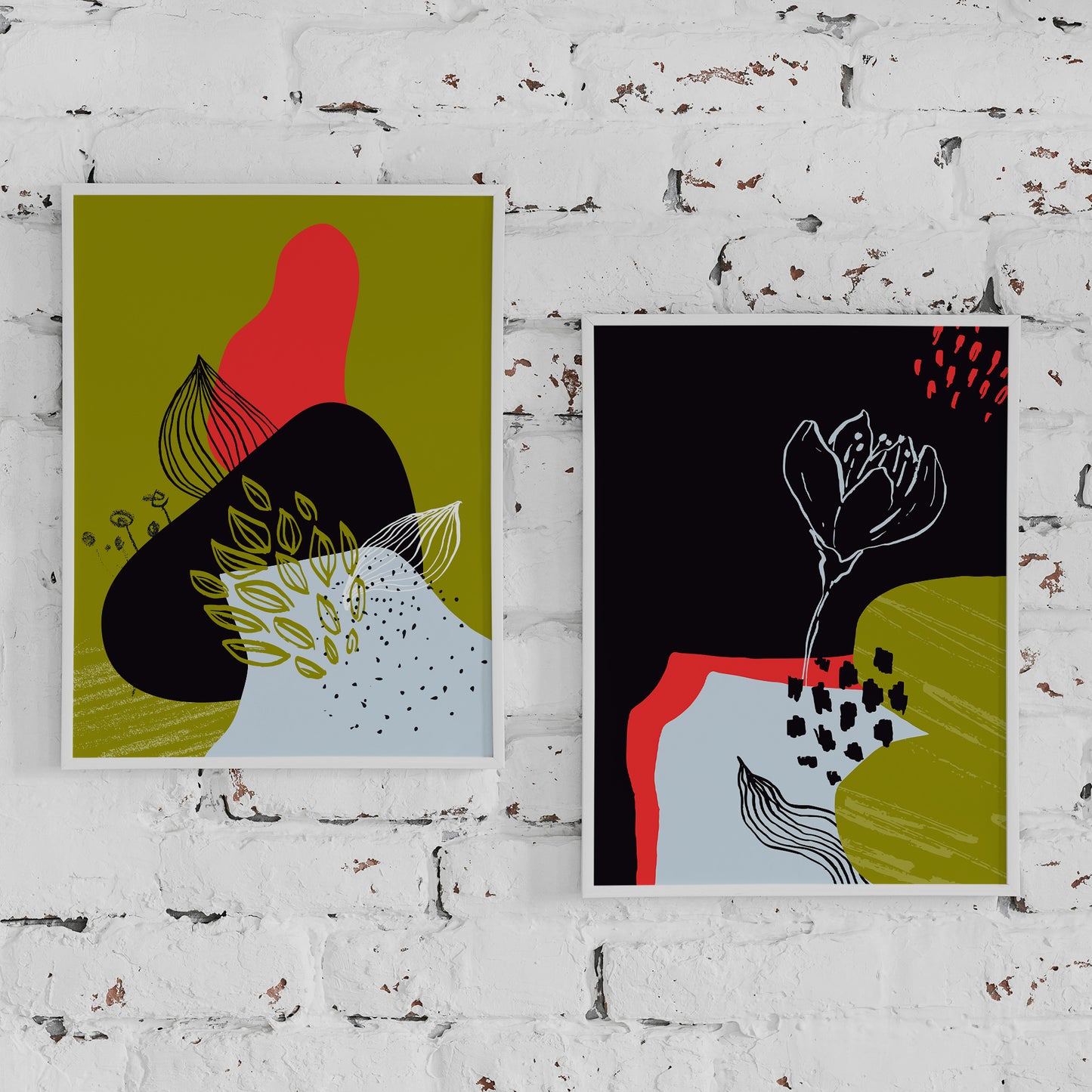Set of 2 Abstract Nature No.1 Posters