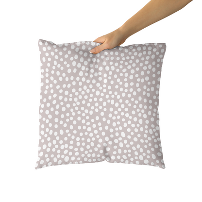 Beige White Dots Minimlist Style Throw Pillow