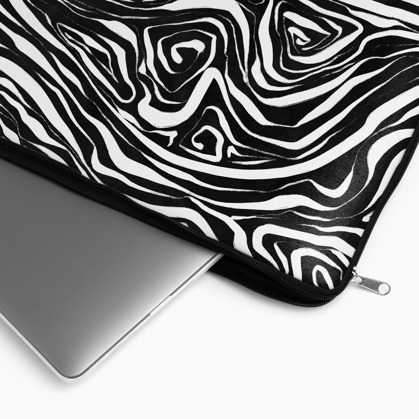 Black and White Swirl - Laptop Sleeve