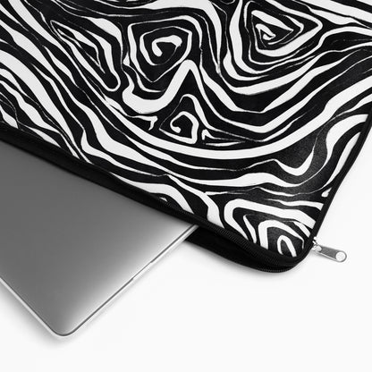 Black and White Swirl - Laptop Sleeve
