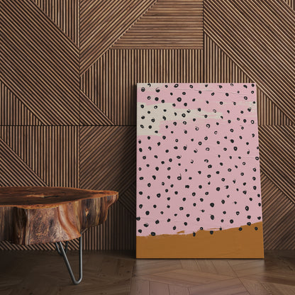 Mustard & Pink Abstract Canvas Print