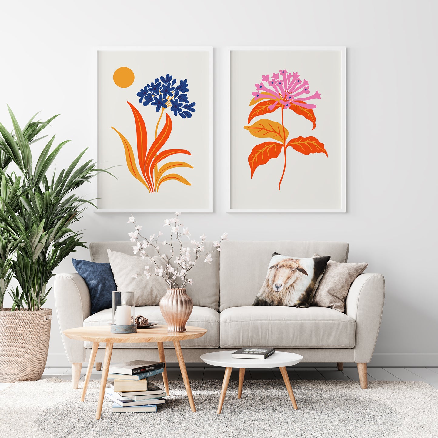 Set of 2 Eclectic Floral Posters