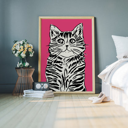 Retro Cat Lover Gift Poster