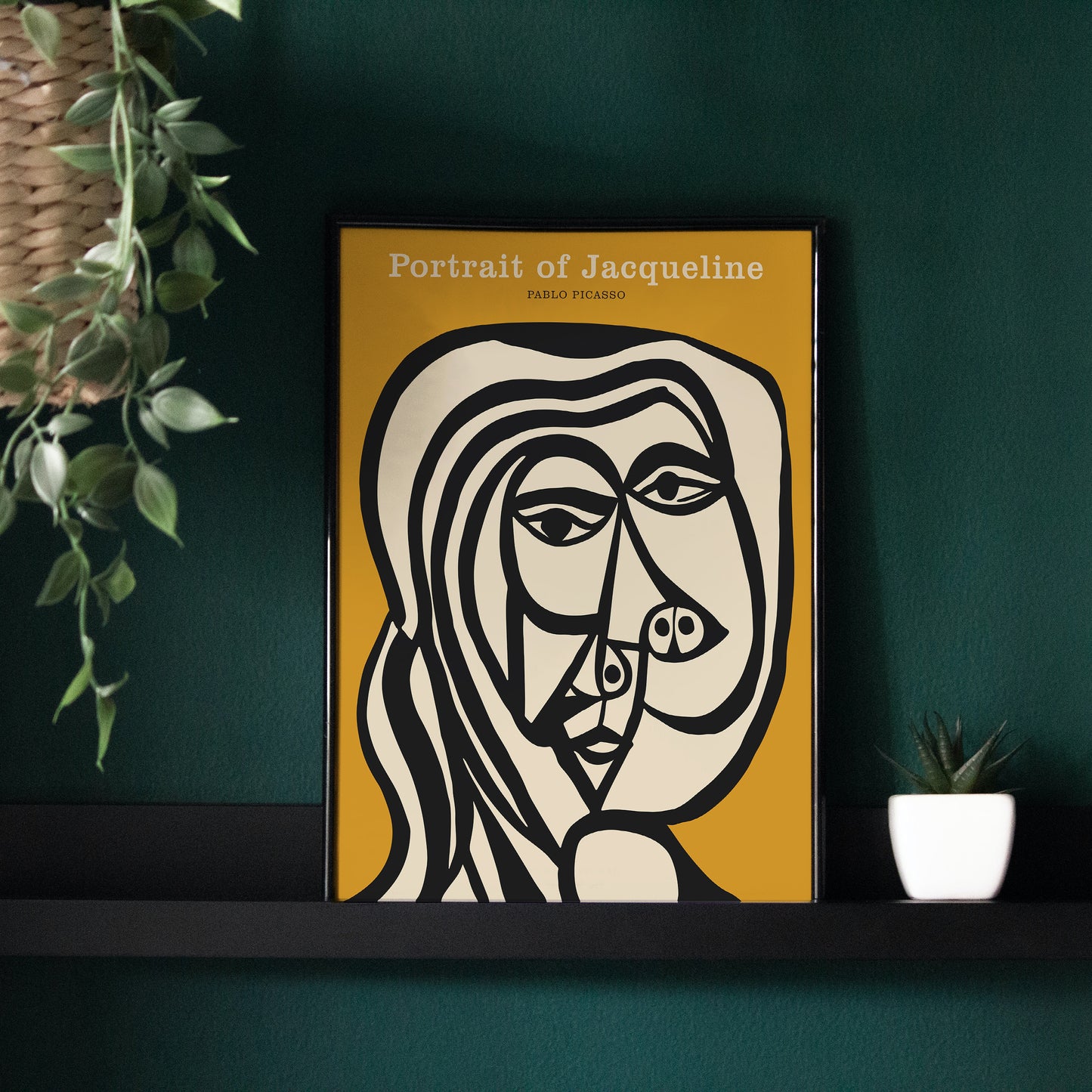 Mustard Portrait of Jacqueline Picasso Poster