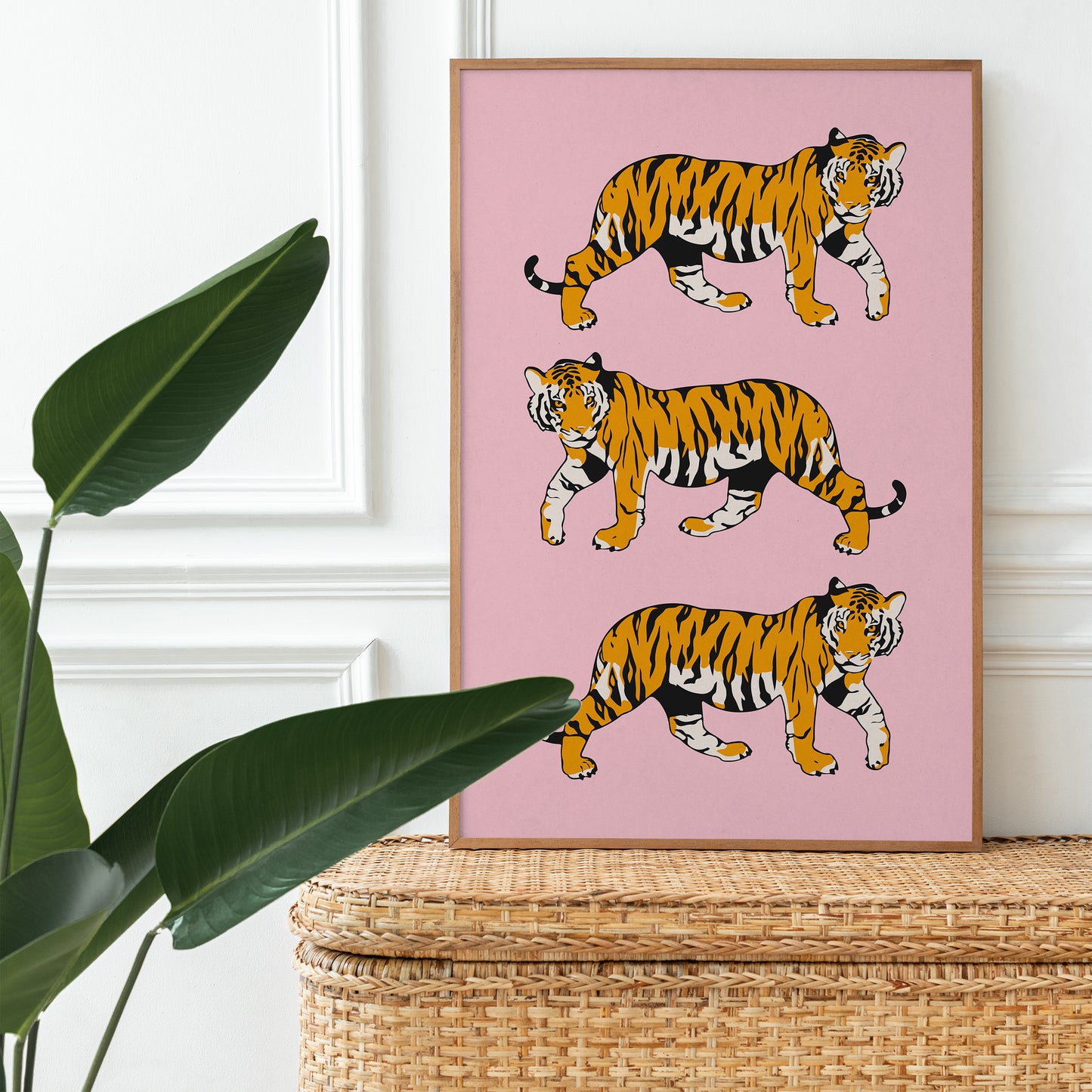 Tigers (Pink and Marigold) Poster