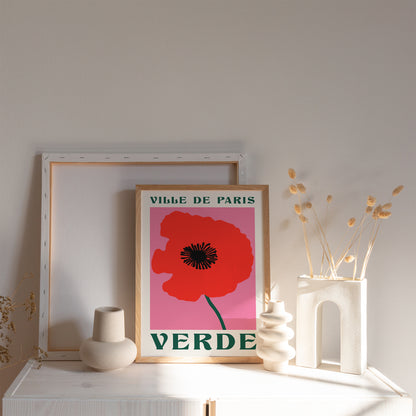 Verde Ville de Paris Poppy Poster
