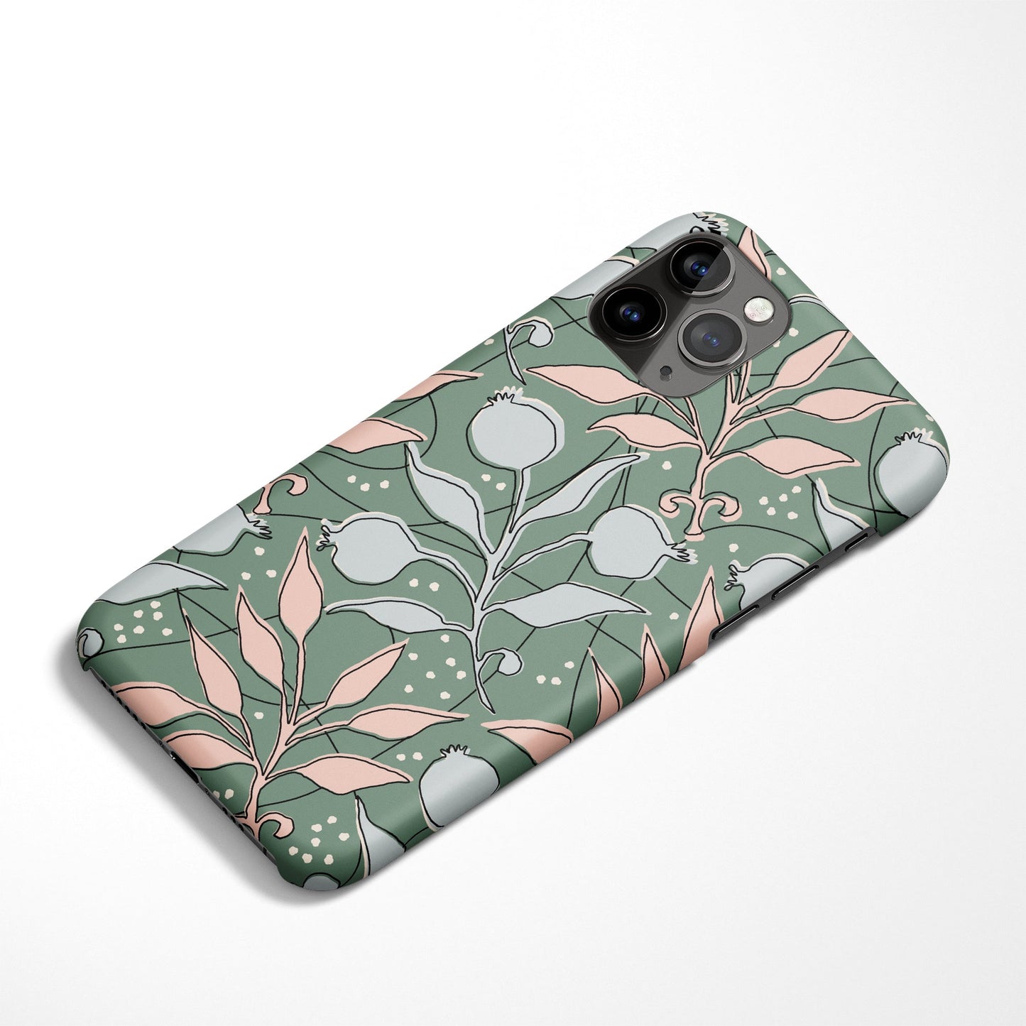 Green Floral Pattern iPhone Case