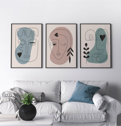 Set of 3 Picasso Line Art Posters