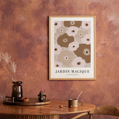 Beige Boho Jardin Magique Poster