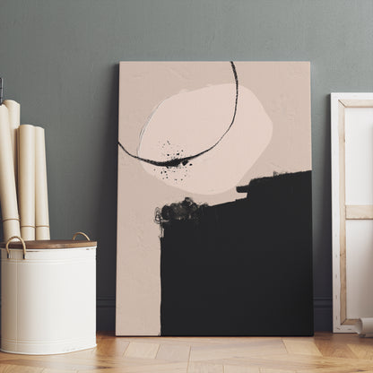 Black Brush Modern Abstract Canvas Print