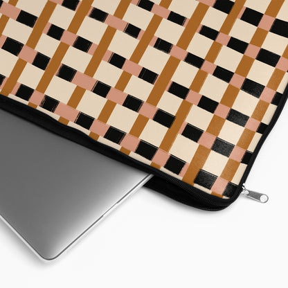 Classic Beige Checkered Pattern MacBook Sleeve