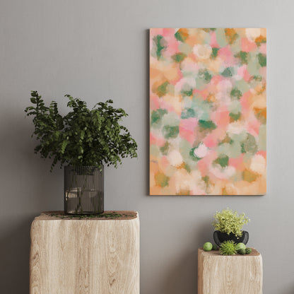 Pastel Spring Garden Abstract Painting Canvas Print