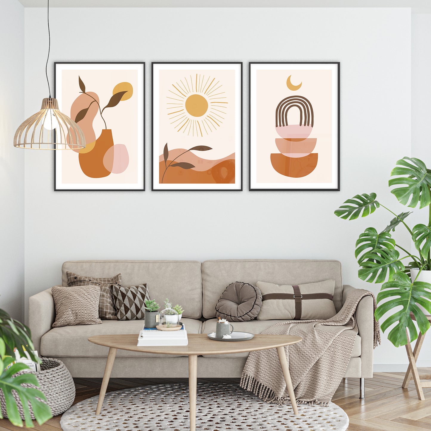 Set of 3 Neutral Boho Posters