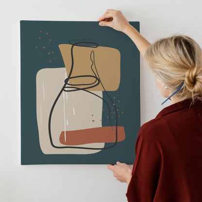 Abstract Kitchen Line Art Canvas Print