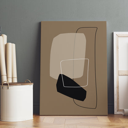 Beige Abstract Modern Canvas Print