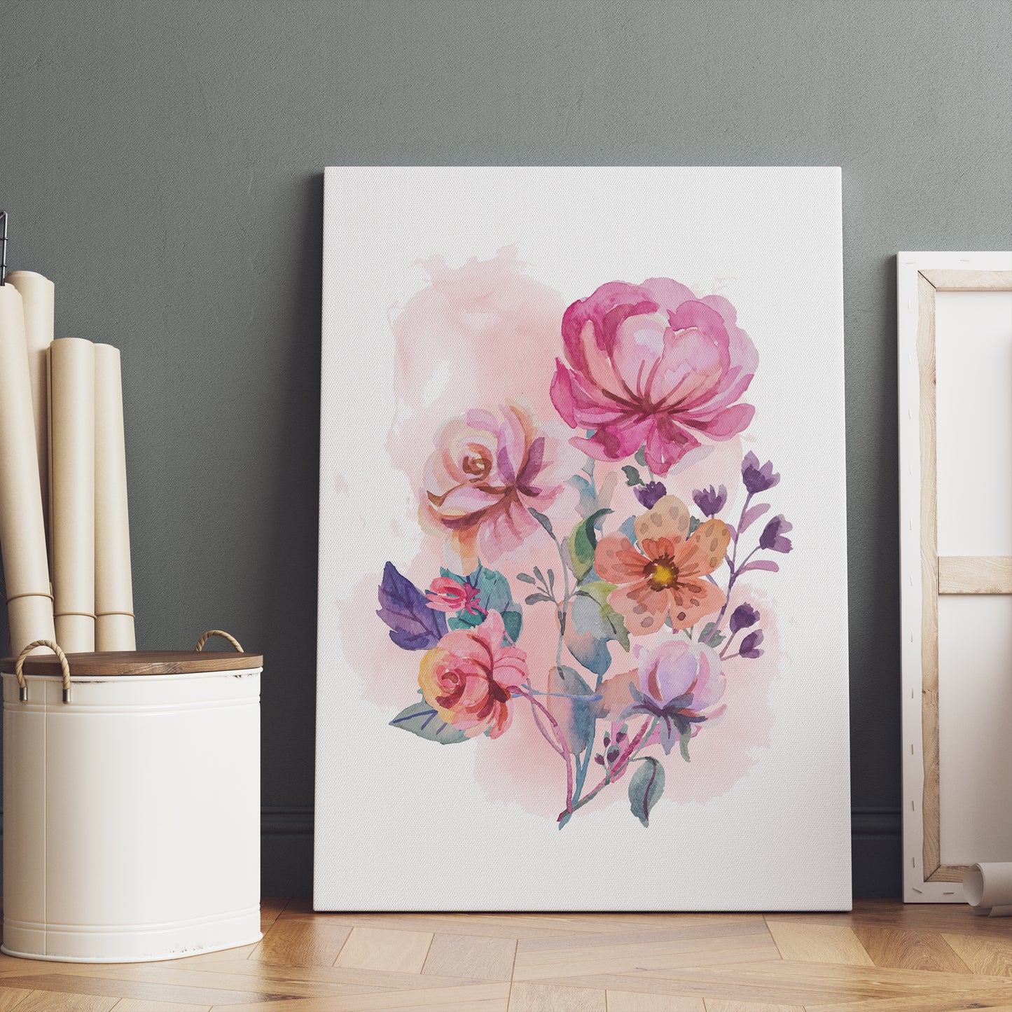 Handdrawn Flower Bouquet Canvas Print