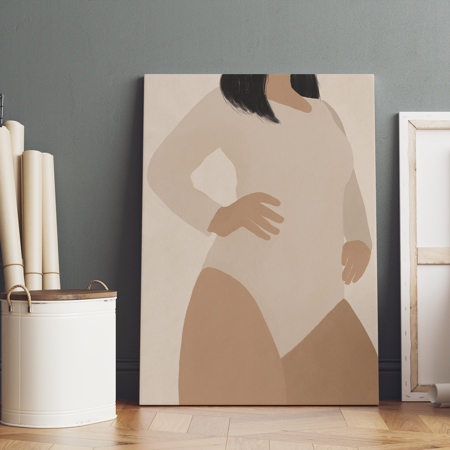 Hand-painted Venus at the Mirror Canvas Print