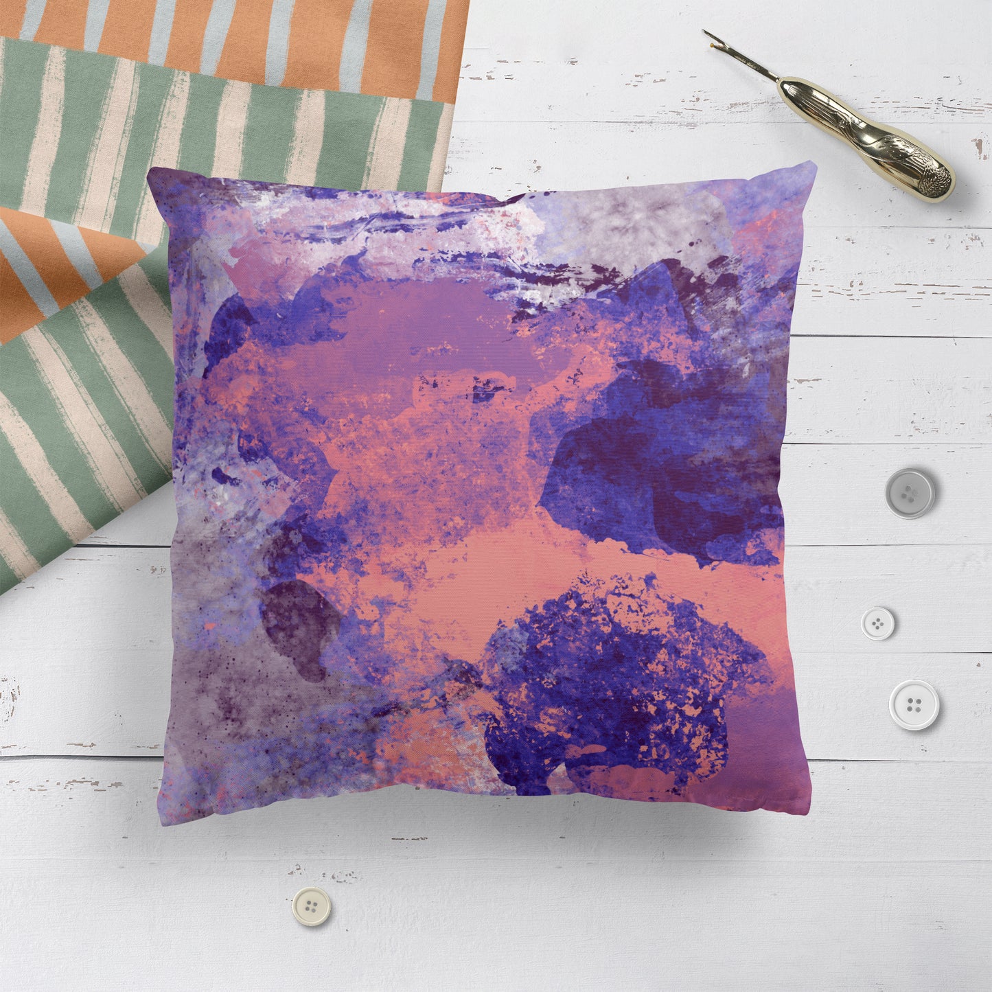 Purple Painting Artistic Throw Pillow