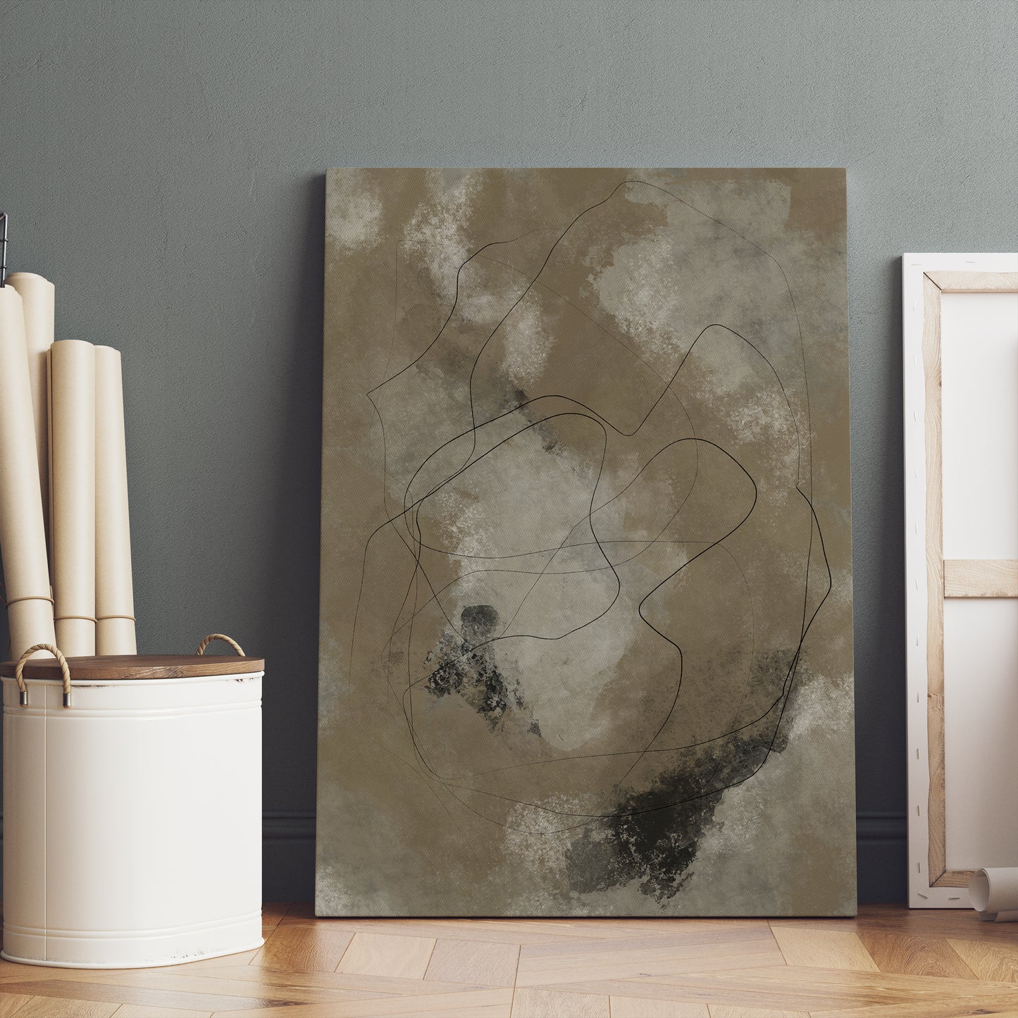 Dark Abstract Grunge Painting Canvas Print